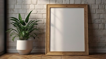 Blank billboard mockup on the wall