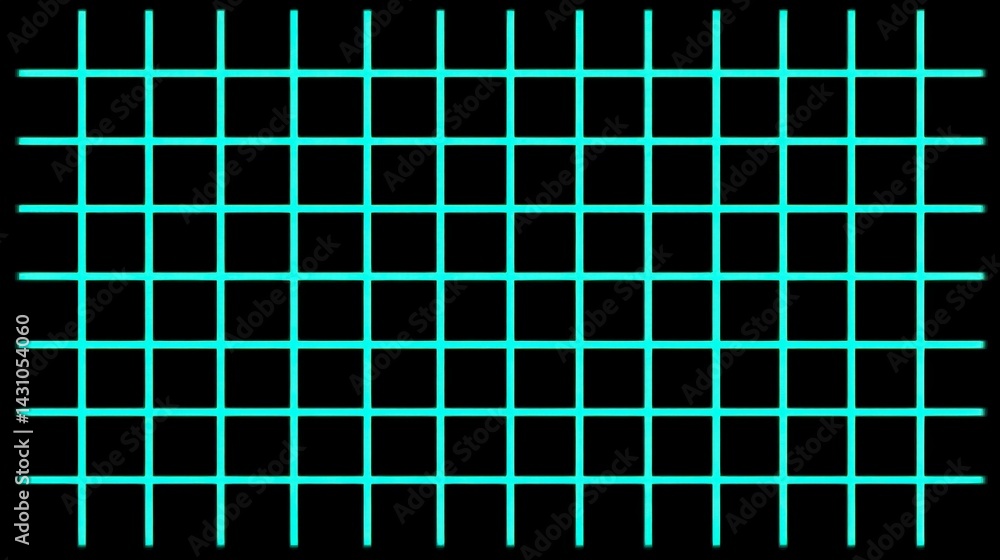Poster abstract grid pattern with teal lines on black background