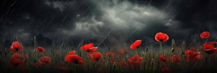 field of red poppies
