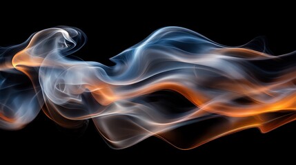 Naklejka premium Abstract smoke trails in multiple colors, twisting and blending together in a mesmerizing display