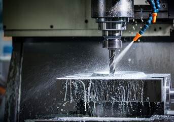 Metal drilling with coolant liquid