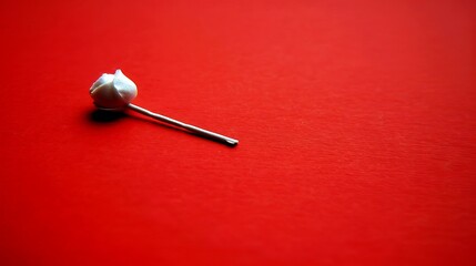 Lollipop Candy Minimalistic Composition on Bright Red Background