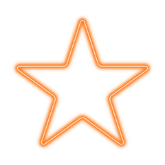 Orange neon star on transparent background. Vector illustration