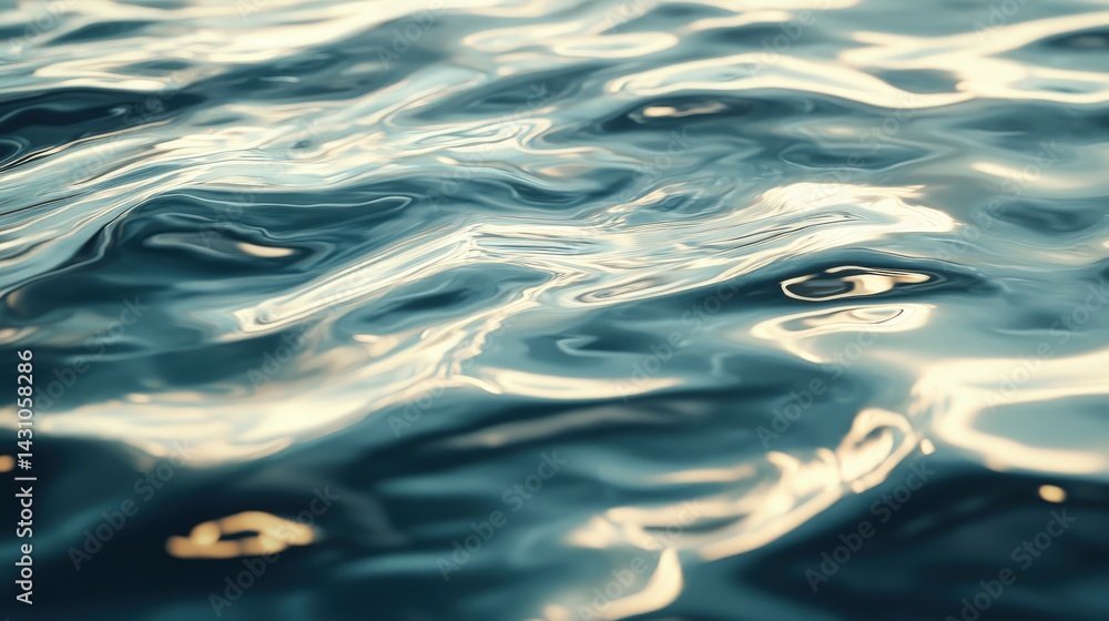 Poster smooth waves of light and shadow flowing across the canvas, resembling gentle ripples on the surface