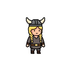 Obraz premium Pixel art viking woman