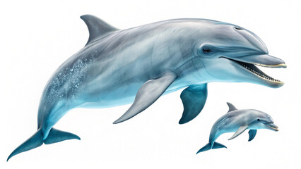Fototapeta premium Artistic Dolphin Pictures with White Backdrop