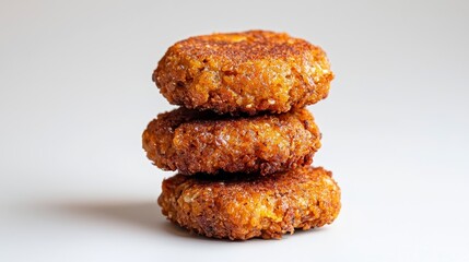 Crispy Golden Brown Potato Patties Stacked Neatly