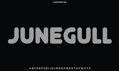 Obraz premium Junegull vector font alphabet with numbers
