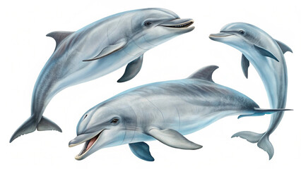 Fototapeta premium Minimalist Dolphin Images on Clean Background