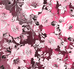 Hand Drawn Leaves and Flowers Seamless Art Design