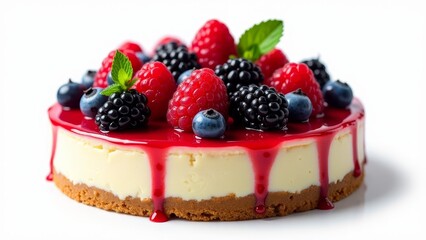 Berry Cheesecake With Red Glaze