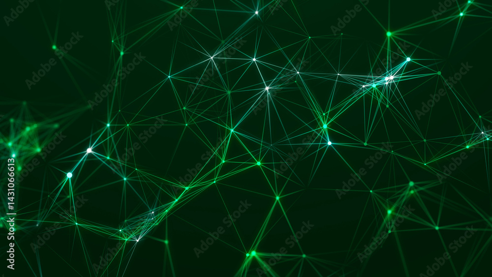 Leinwandbilder Digital technology background. Network connection dots and lines. Futuristic background for presentation design. 3d