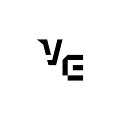 cool minimalist logo VE sporty style monogram Alphabet Initial square concept