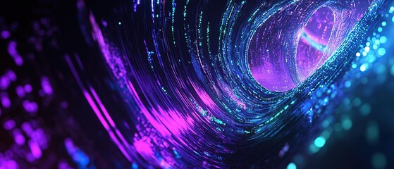 Abstract swirling vortex of vibrant light