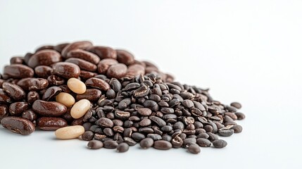 Fototapeta premium Assorted Coffee Beans in Varied Colors and Sizes