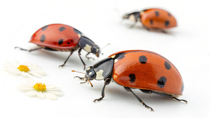 High-Quality Ladybug Photos on White Background