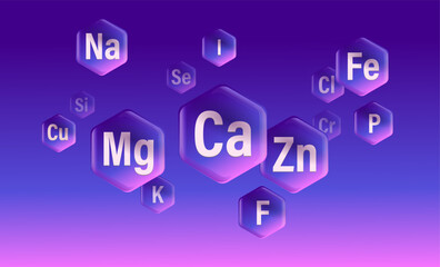Set of microelements (minerals) useful for human health