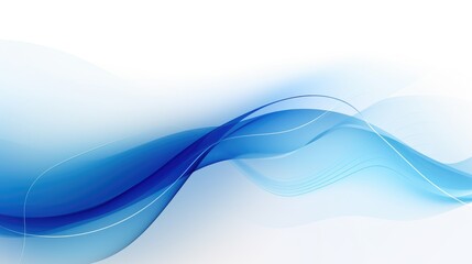Abstract blue background with wavy lines and soft light effects on a white background, technology concept. 