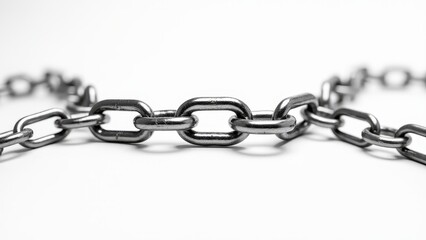 Obraz premium Close-Up Detail Of Silver Chain Links