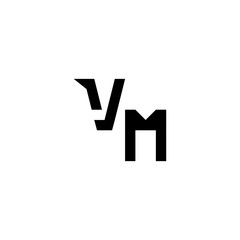 cool minimalist logo VM sporty style monogram Alphabet Initial square concept