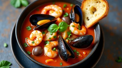 Seafood Stew With Shrimps And Mussels
