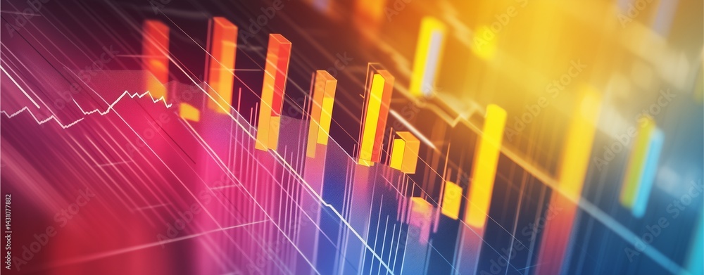 Poster financial dynamics: the abstract visualization of financial trends and market analysis reveals a dyn