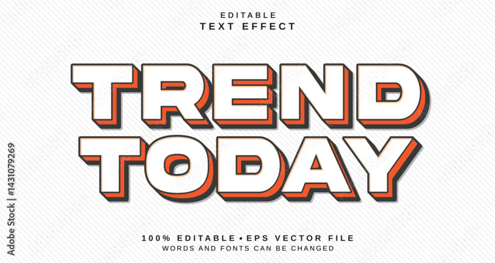 Aufkleber editable text style effect - trend today text style theme.