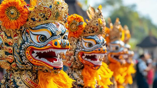 Balinese barong ket dance celebrating traditional culture