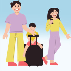 boy, family, illustration, child,vector