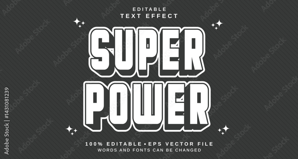Poster editable text style effect - super power text style theme.