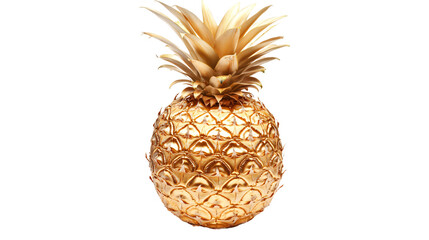 Obraz premium Golden Pineapple on Transparent Background - Fresh and Tropical Fruit Photo