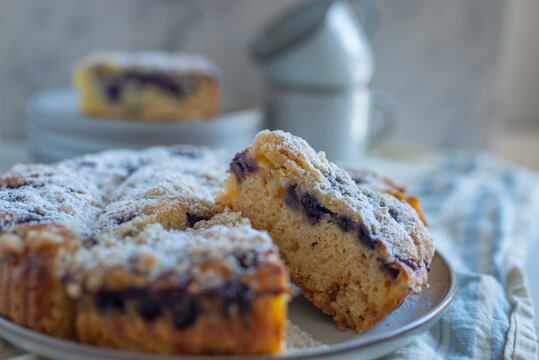 home made blueberry streusel cake 