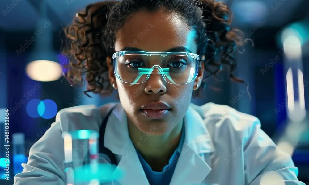 Aufkleber exploring laboratory research techniques with gen alpha turbo cropped m in a vibrant science setting