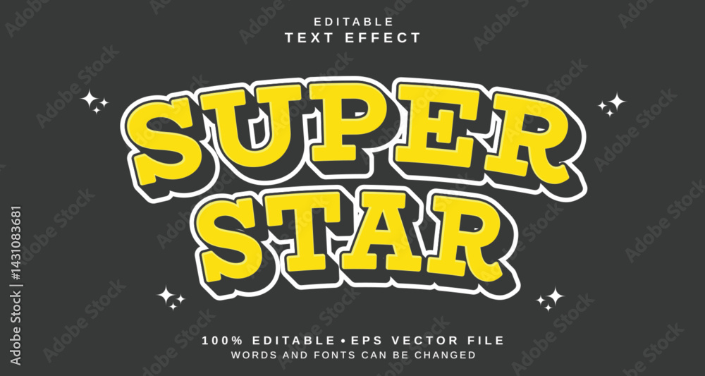 Poster editable text style effect - super star text style theme.