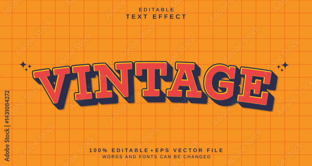 Poster editable text style effect - vintage text style theme.