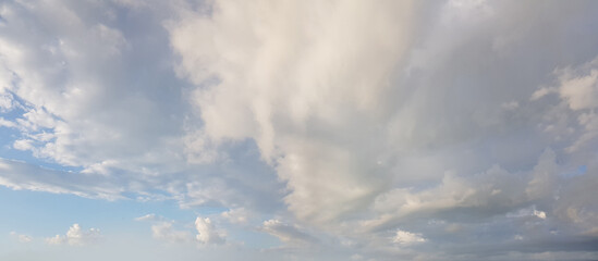 Romantic sky with cloud, nature weather background. Environment, atmosphere and heaven concept