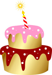 background ilustration cake happy birthday 