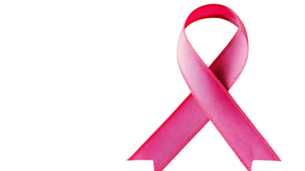 Pink Ribbon Symbolizing Cancer Awareness - Isolated on Transparent Background