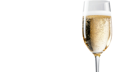Elegant Champagne Glass Isolated on Transparent Background for Celebratory Events