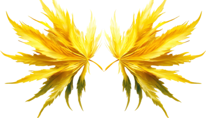 Vibrant, symmetrical, stylized maple leaves