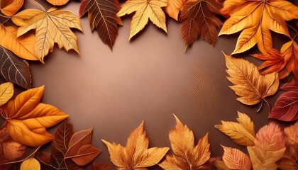 happy thanksgiving background of stylized autumn leaves for greeting cards