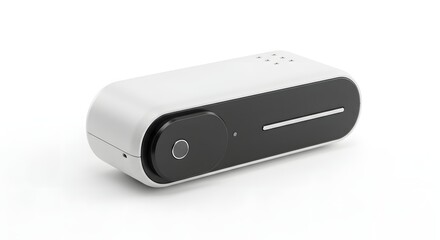 White and Black Device on White Background