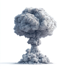 Nuclear explosion isolated on white background