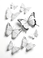 Fototapeta premium White Butterflies, Elegant Flight