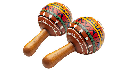 Mexican Maracas Wood Isolated on transparent Background.