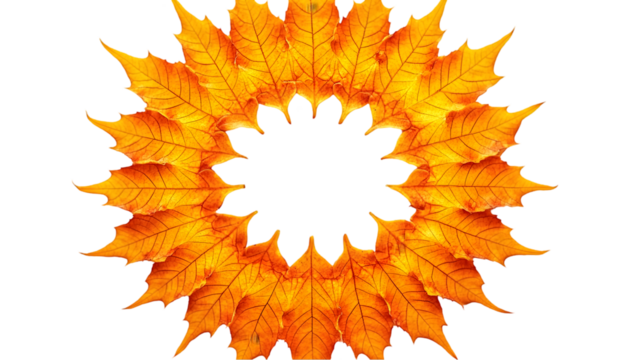 Autumnal leaf mandala - Powered by Adobe