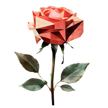 PNG Rose retro paper collage illustration abstract design.