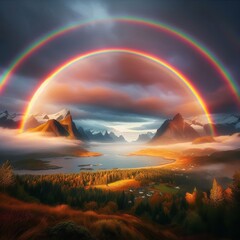 Obraz premium Rainbows secondary arc above it