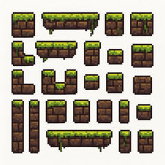 Pixel art tileset of swamp