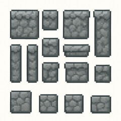Pixel art tileset of stone